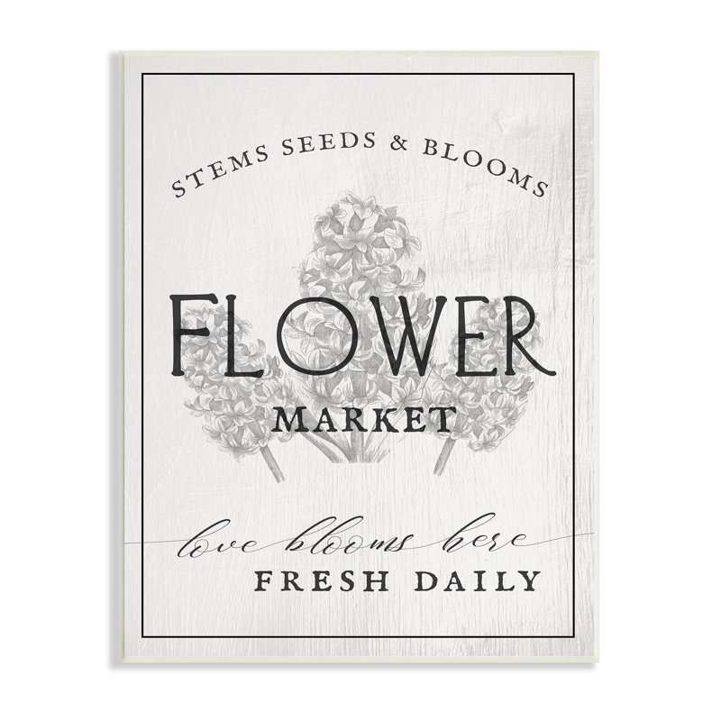 Blooms Flower Market, Plaque murale, H 15 po x l 10 po x P 0,5 po