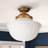 Lunara 1 - Light Glass Schoolhouse Semi Flush Mount