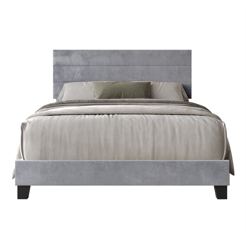 Mailiah Twin Upholstered Panel Bed, Beige, Full