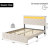 Bed Frame With LED Lights Headboard, Fast-Charging USB Port-1142682476-1142682467