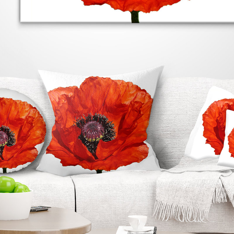 Coussin décoratif floral en fleur, 16 po x 1 po, Coussin décoratif