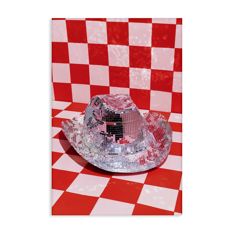 Toile disco à motif de chapeau de cowboy par Lish Creative, H 36 po x l 24 po