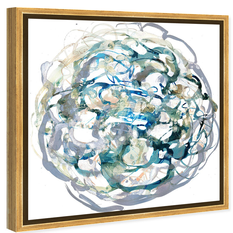 " Abstract Camellia Forestra ", Gold Framed, 40" H x 40" W x 1.5" D