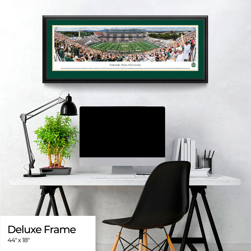 NCAA " College Football And Basketball ", 18" H x 44" W x 0.88" D, Black Floater Framed