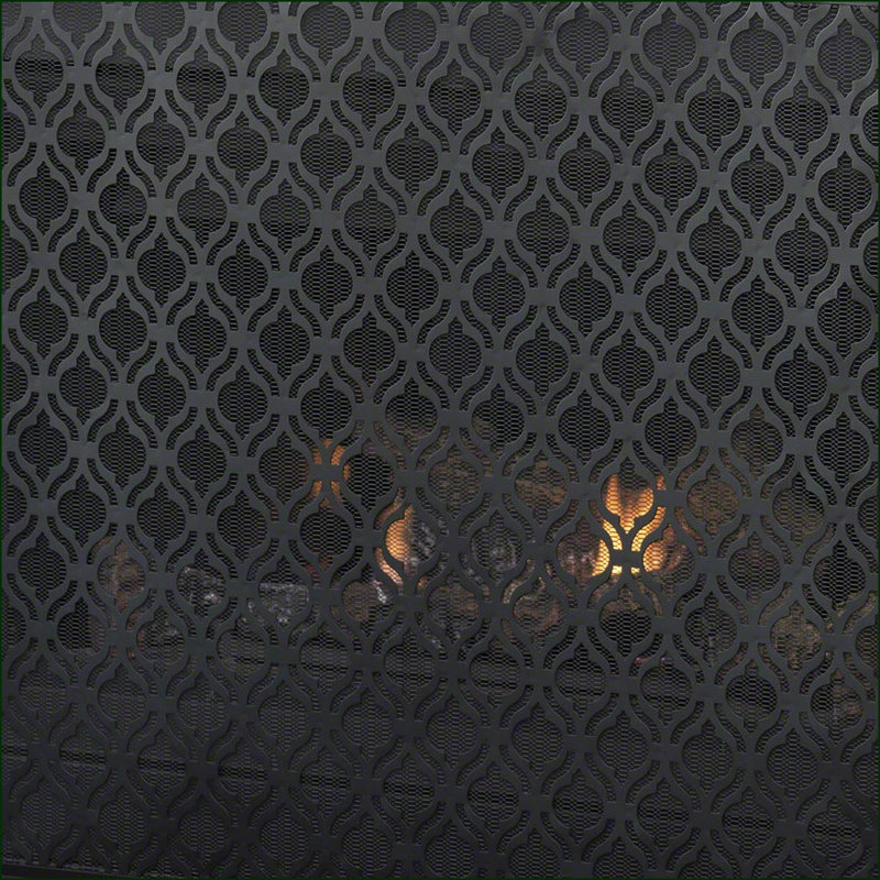 Fire Screens | Modern Single Panel Iron Fireplace Screen | Black | Iron
