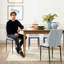 48cm H Fabric Upholstered Metal Side Chair-1468281420