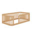 Structure de lit simple en bois avec clôture en bois-404564711