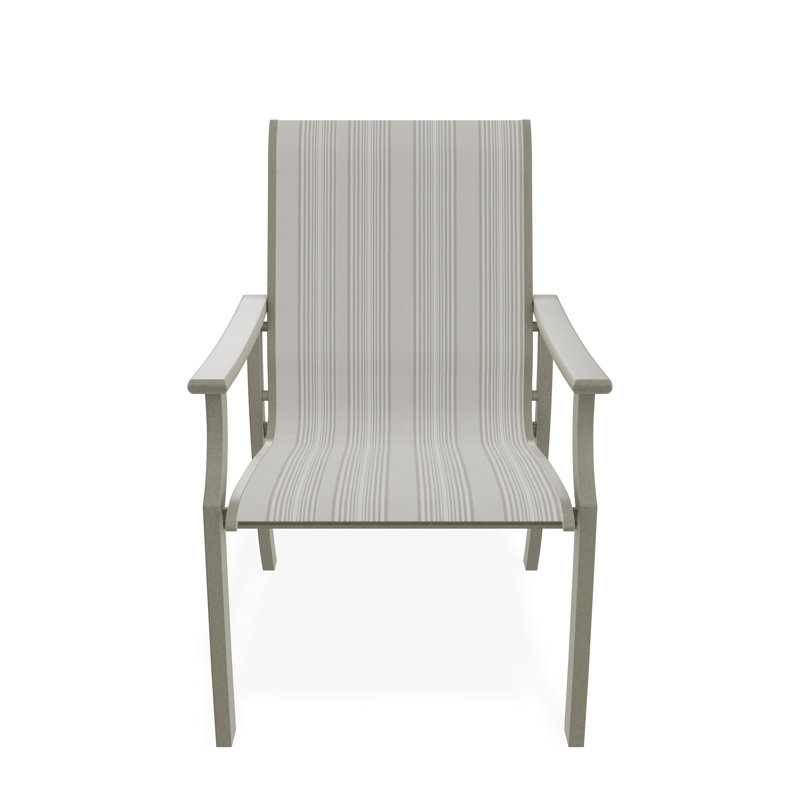 St. Catherine Sling Marine Grade Polymer Arm Chair, Storm, Deacon