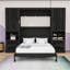 Grand lit escamotable en bois avec tiroirs et tablettes de rangement