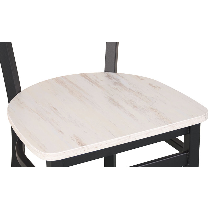 Lima 17.25'' H Metal Dining Chair, Antique Wash/Black, Sand Black