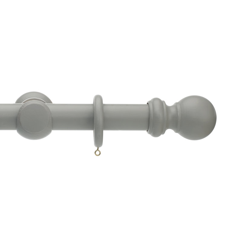 Keswick Wooden Complete Curtain Pole and Hardware Set, Truffle, 2.8cm H x 200cm W x 2.8cm D