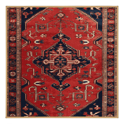 Machine Washable Turkish Brown Area Rug