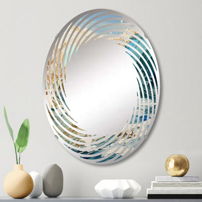 Miroir mural en spirale Ocean Wave, art liquide II - MIR117220