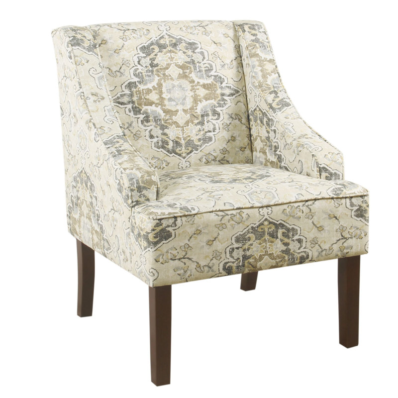 Rochanda 25" Wide Side Chair, Dark Brown, Yellow