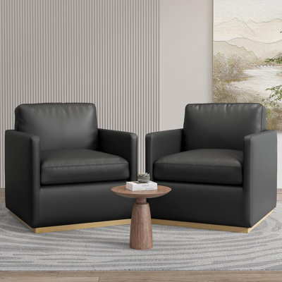 Premium Barrel Swivel Chair (Set of 2) by Latitude Run