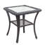 Ensemble de conversation 3 pièces, ensemble bistro de patio pivotant en osier, chaise berçante avec plateau en verre, rouge