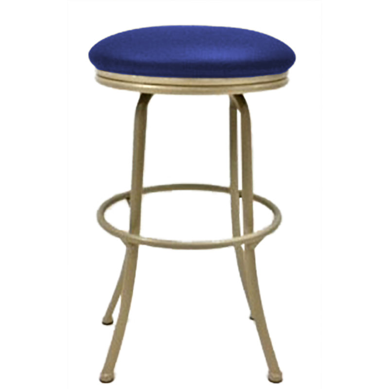 Swivel Upholstered Counter Stool with Metal Frame, Blue, Beige, Counter Stool (26" Seat Height)