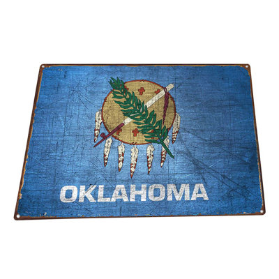 Drapeau de l'Oklahoma sur impression métallique