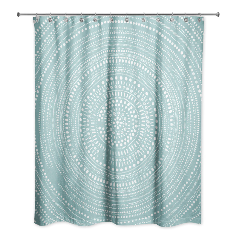 Malmesbury Geometric Single Shower Curtain, Teal