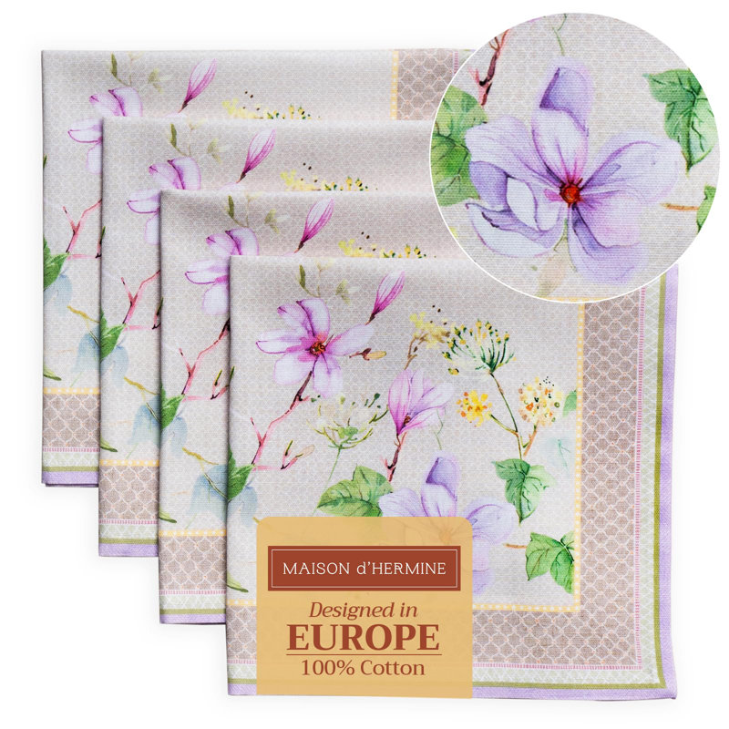 Serviettes 100 % coton Maison d'Hermine Magnolia Mornings - 20 po x 20 po