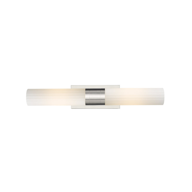 Mahlik 2 - Light Dimmable Vanity Light, White, Satin Nickel