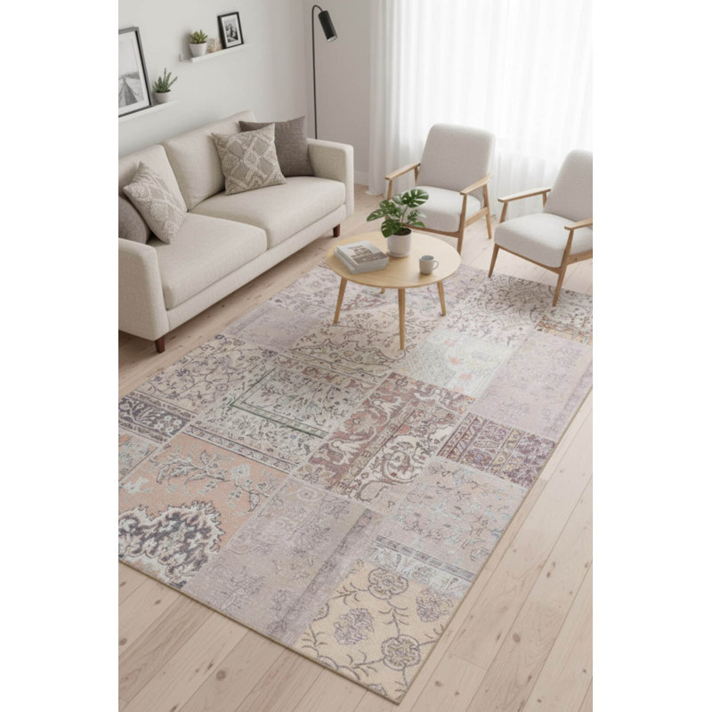 Tapis décoratif beige beige, Rectangle 8 pi 3 po x 11 pi 6 po