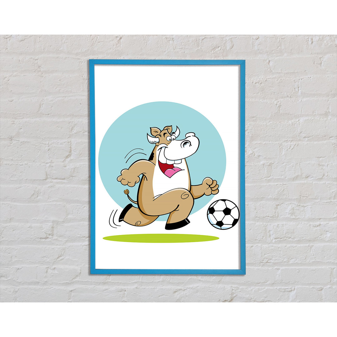 Football Bull Fun - Einzelner Bilderrahmen Kunstdrucke