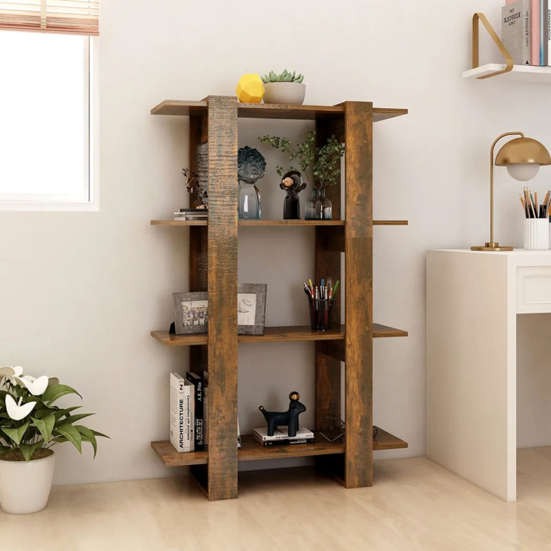 Burnaby 123.5cm H Etagere Bookcase, 123.5cm H x 80cm W x 30cm D, Rustic Brown
