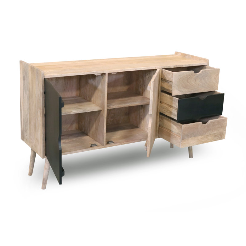 Rousseau 150cm Sideboard, Brown/Black
