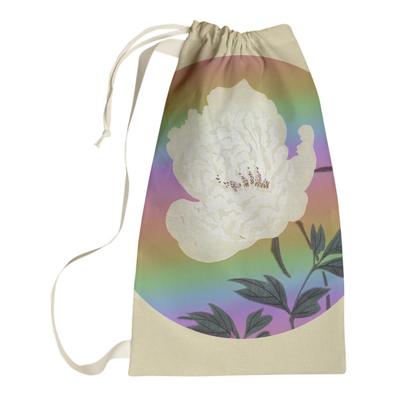 Steadman Fabric Laundry Bag with Handles, Large (76.5" H x 29.5" W x 1.5" D), Orange/Green