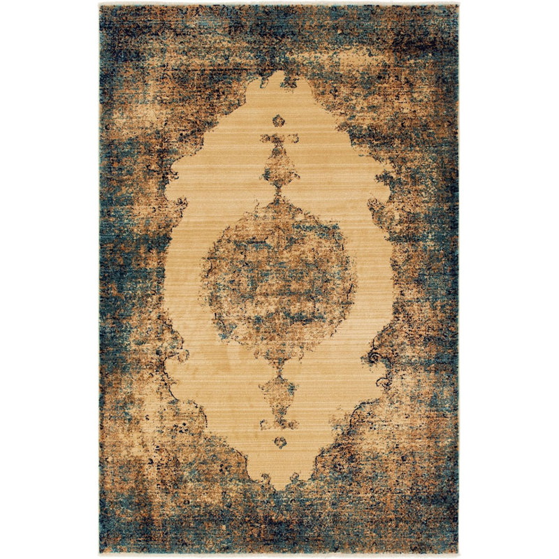Tapis brun à motif oriental Garth, Rectangle 4 pi x 6 pi