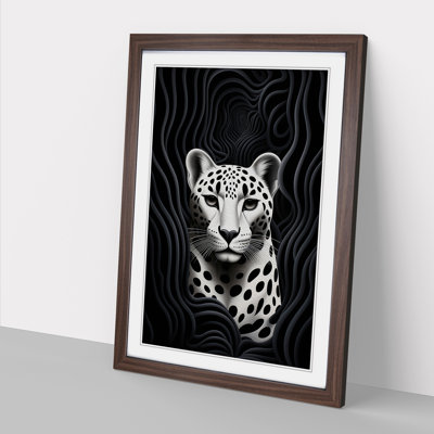 Cheetah Op No.3 - Single Picture Frame Print on Wood