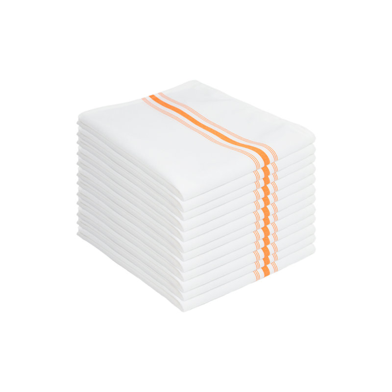 Polyester Striped Rectangle Napkin, Orange