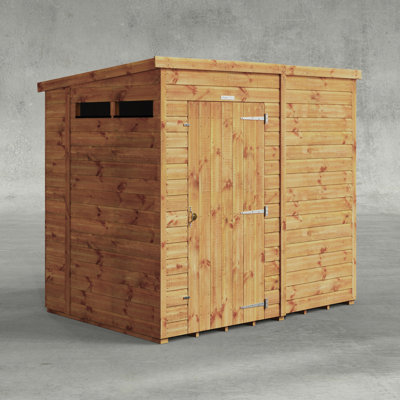 Powersheds 7 x 5ft Timber Tongue & Groove Security Pent Garden Shed