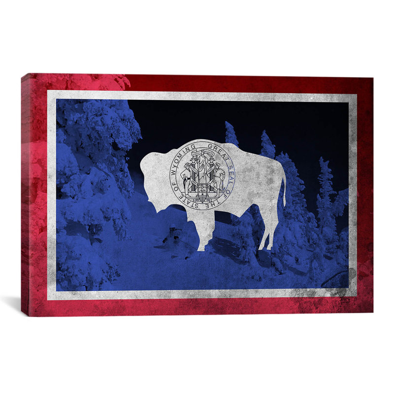 Drapeau wyoming, jackson hole, impression sur toile, H 12 po x l 18 po x P 1,5 po