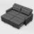 Muns 58" Pull Out Couch Sofa with Separate Ottoman and Adjustable Backrest