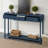 The Antique Navy Blue Entrance Sofa Table Is Specially Designed For The Entrance Scene, With Protruding Drawers And Long Shelves, Which Takes Into Account Both Storage And Appearance.