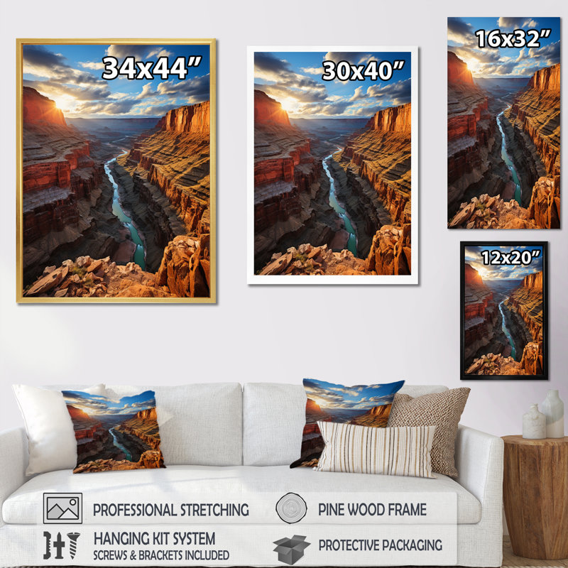 «Canyon Unveiling Majesty I», art mural sur toile, H 20 po x l 12 po x P 1 po, Toile tendue