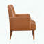 Fauteuil d'appoint en similicuir avec pieds en finition noyer