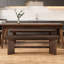 Banc de salle à manger moderne en bois massif, banc de salle à manger en bois brun à 2 places de 59 pouces avec base en V stable