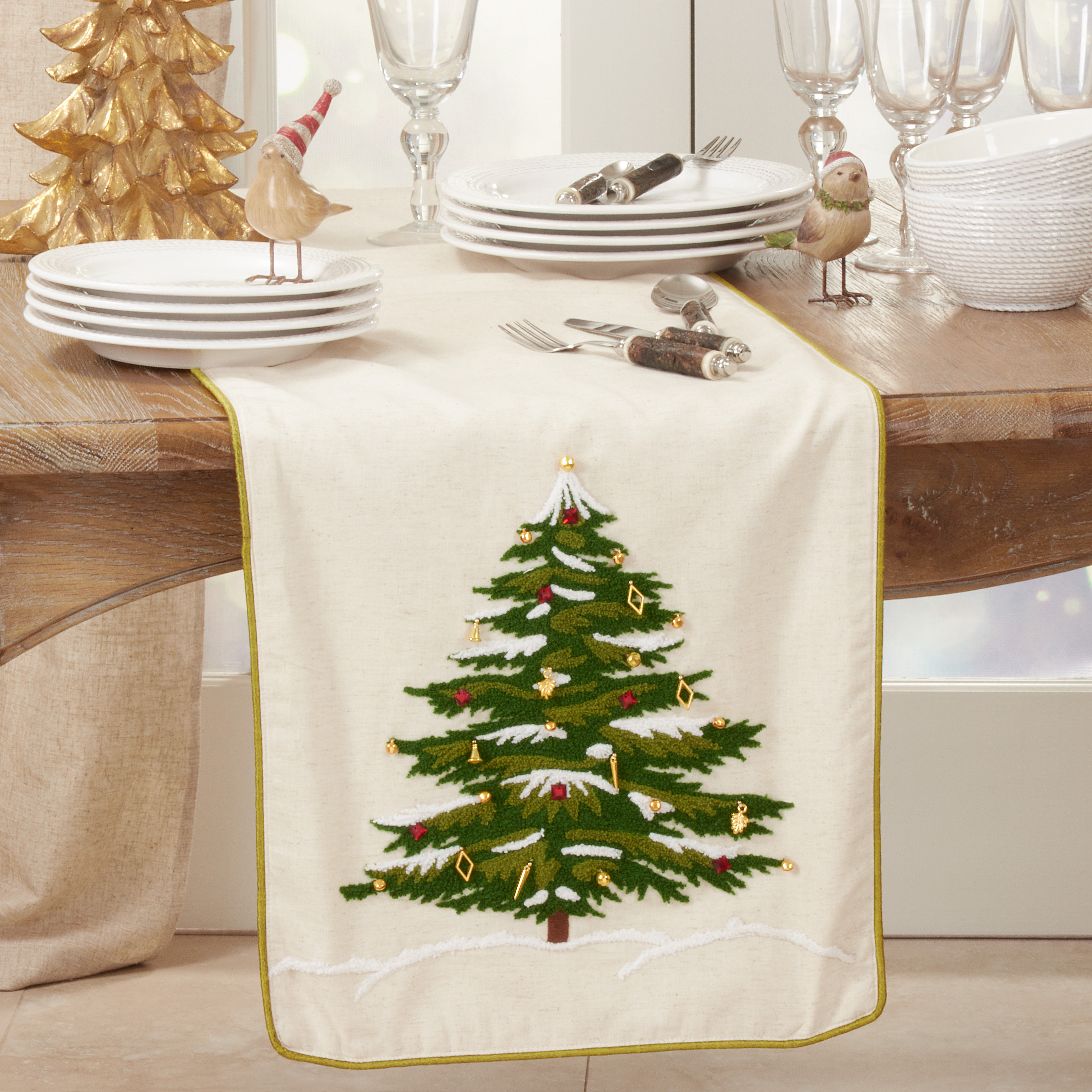 The Holiday Aisle® Maldon 100% Cotton Christmas Table Runner & Reviews | Wayfair