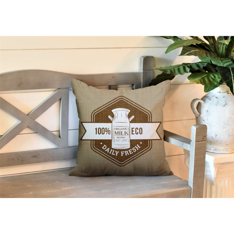 Coussin intérieur / extérieur Macdonald Farm House, Beige, L 15 po x H 15 po