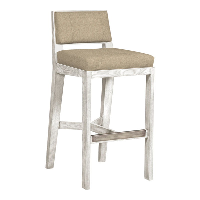 Scoville By Thom Filicia Upholstered Counter Stool with Solid Wood Frame, Casa Blanca, Nomad Sand