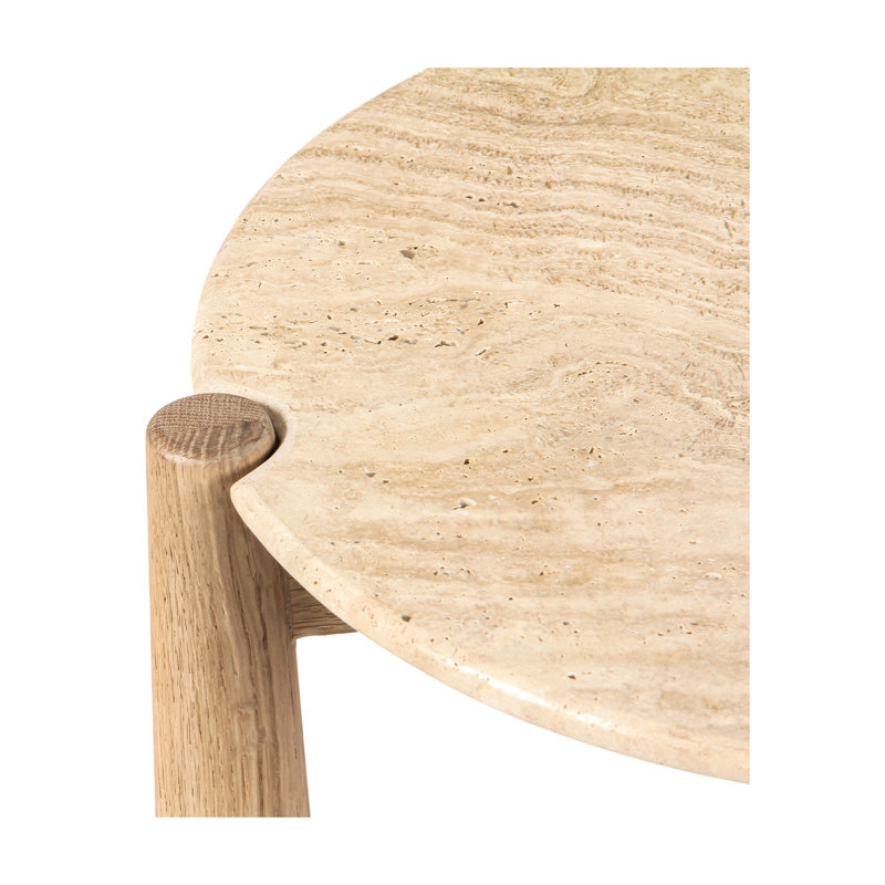 Elliott Carver Side Table, Natural Oak Top/ Natural Oak Base
