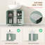Under Sink Bathroom Cabinet, Pedestal Sink Storage Cabinet with 2 Doors, Shelf and U-Shape, Dark Green