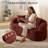 Boneless 65.4" Plush Curved Loveseat Sofa with Pillows-454918408