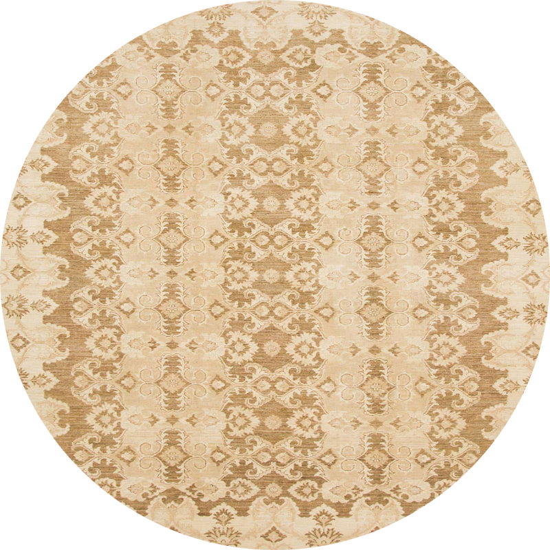 Tapis décoratif multicolore à motif abstrait, Rond 8 pi