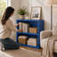Bibliothèque moderne à 2 tablettes, petit espace de rangement en bois ouvert pour la chambre à coucher, la chambre de bébé, la salle de jeux, le bureau personnel et le salon - bleu-124322797