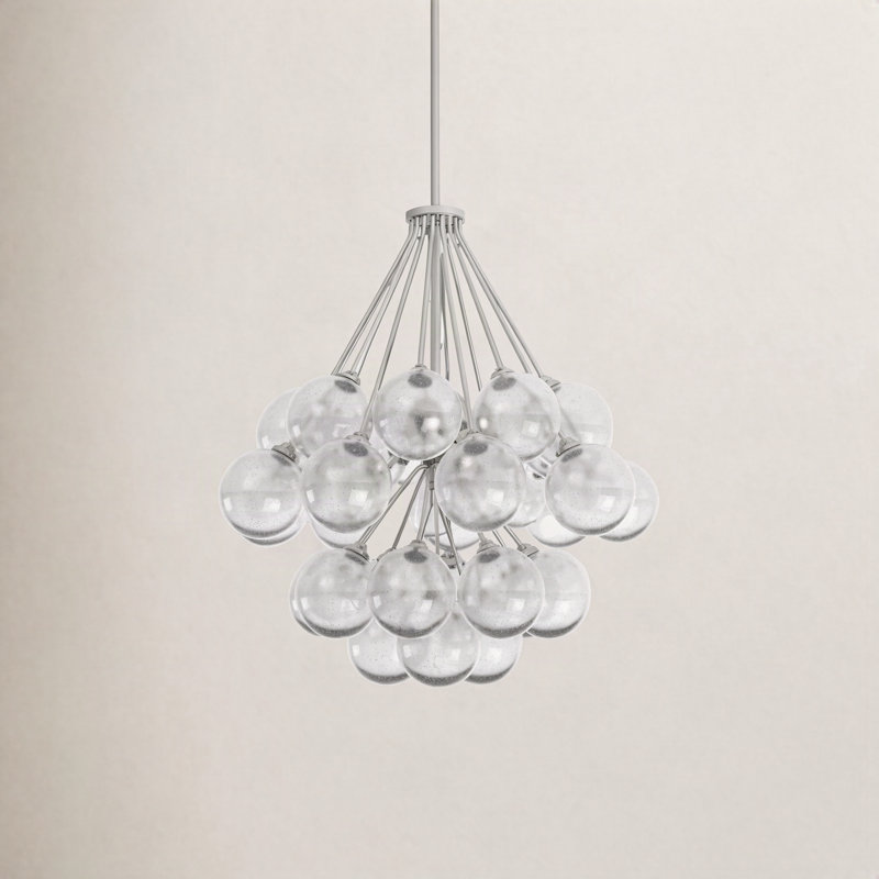 Logan 3-Light Chandelier, Nickel brossé