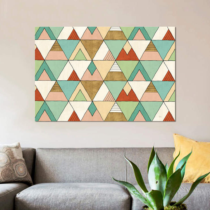 «Southwest Geo X», impression sur toile, H 8 po x l 12 po x P 0,75 po, Toile tendue, Pas de tapis